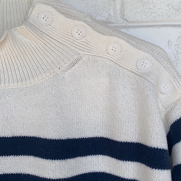 NWT Loft Stripes Button Shoulder Sweater - Picture 5 of 10